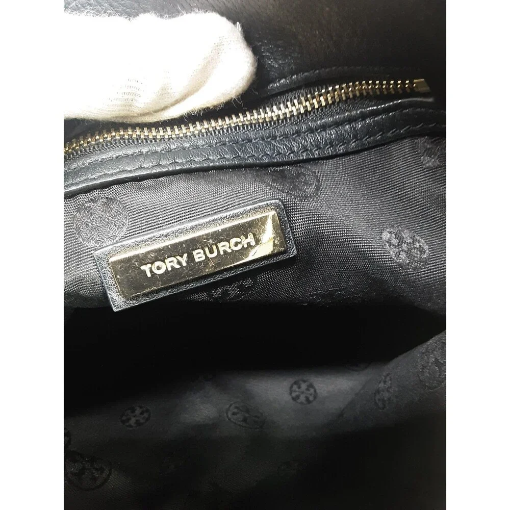 Tory Burch Black Pebbled Leather Crossbody Bag Shoulder Handbag Convertible